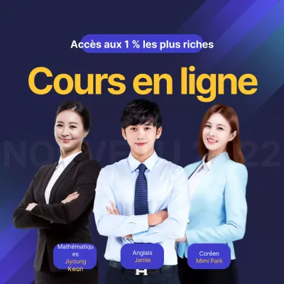 Thème de la formation en ligne au cours d'urgence, souligné par un instructeur bleu marine et jaune