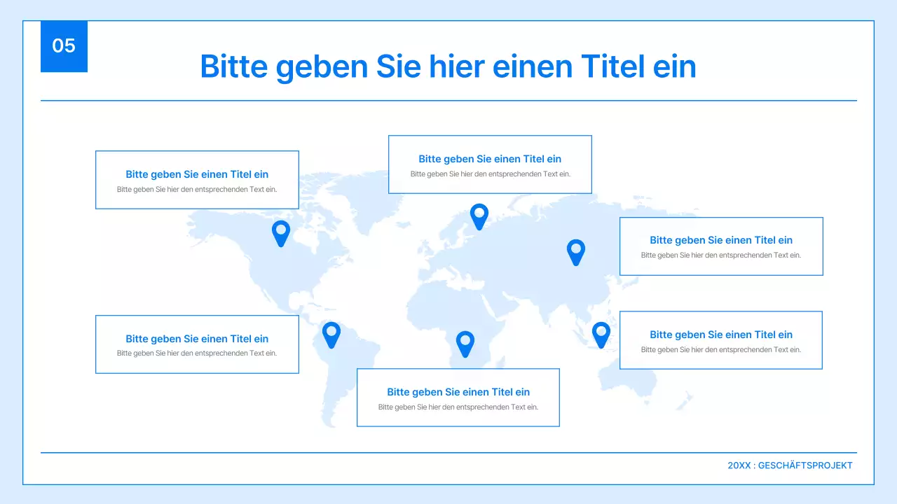 Ein einfacher Geschäftsplan in Weiß und Blau