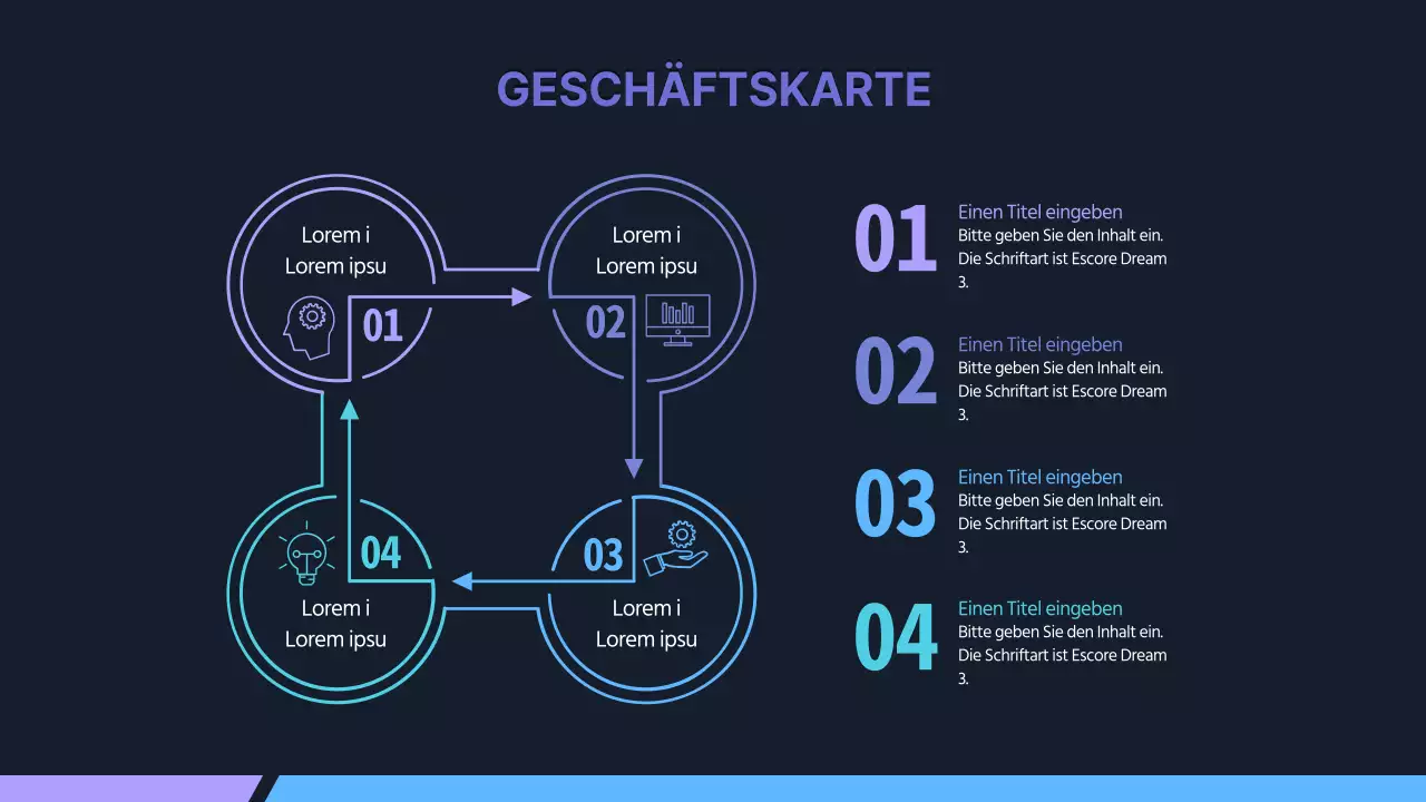 Marineblaue Business Roadmap Infografik Rotation Business Vorlage