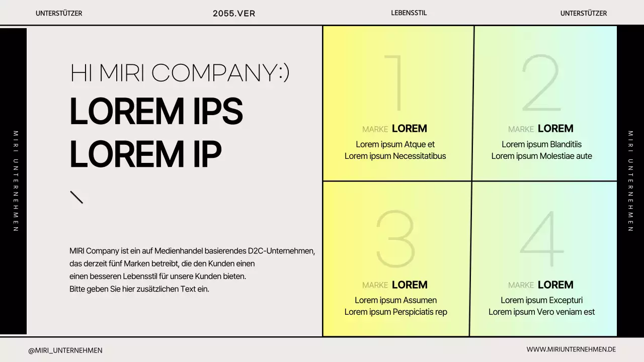 Gradient's einfache Präsentation für den Unternehmensstart