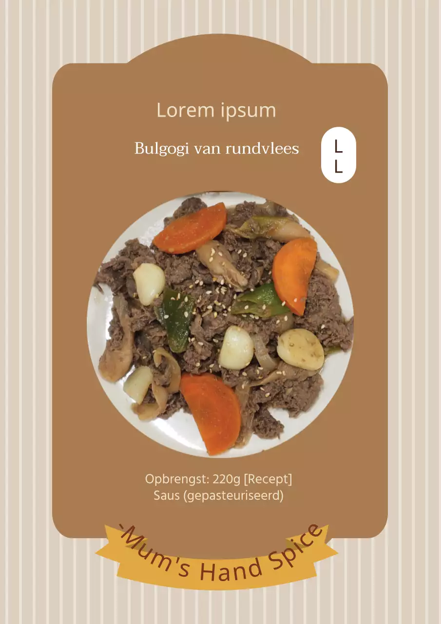 Eenvoudige steak saus label ontwerp poster in bruine kleur