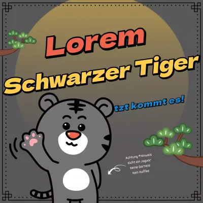 Neujahrskarte mit einer niedlichen Tiger-Illustration für das neue Jahr 2022