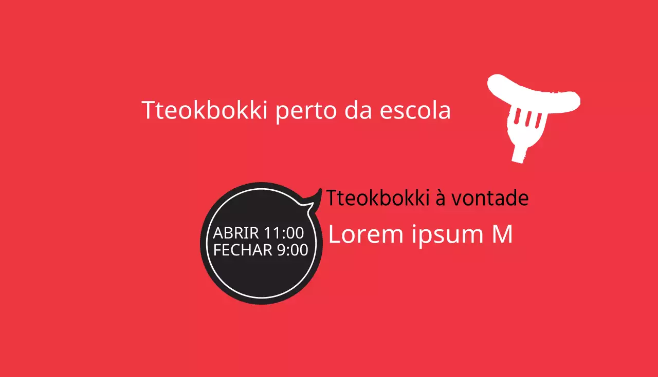 Tteokbokki em frente à escola