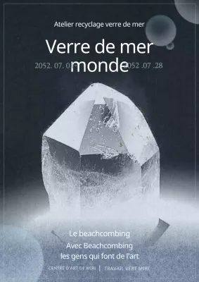Guide de l'atelier de verre de mer Beachcombing en bleu marine et blanc