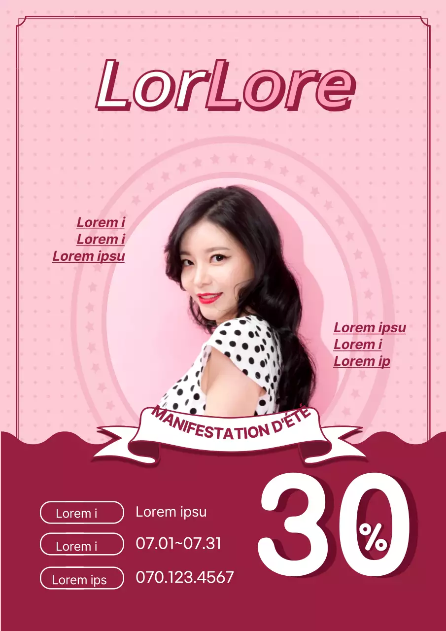 Flyer pour un salon de beauté rétro rose pour un événement à venir