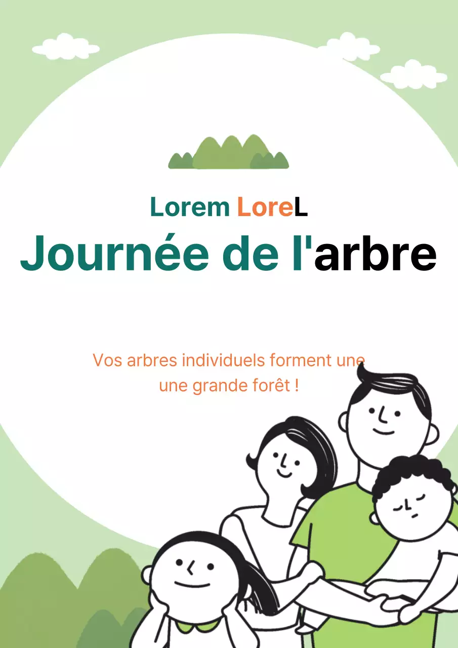 Promouvoir la Journée verte avec une illustration de famille verte
