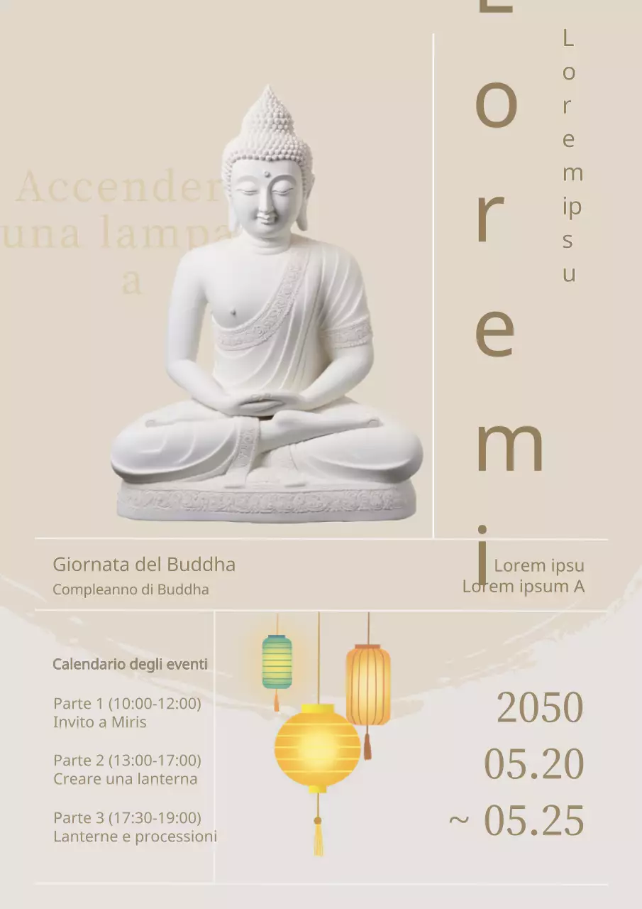 Promuovere un Festival delle Lanterne del Giorno del Buddha bianco e pulito