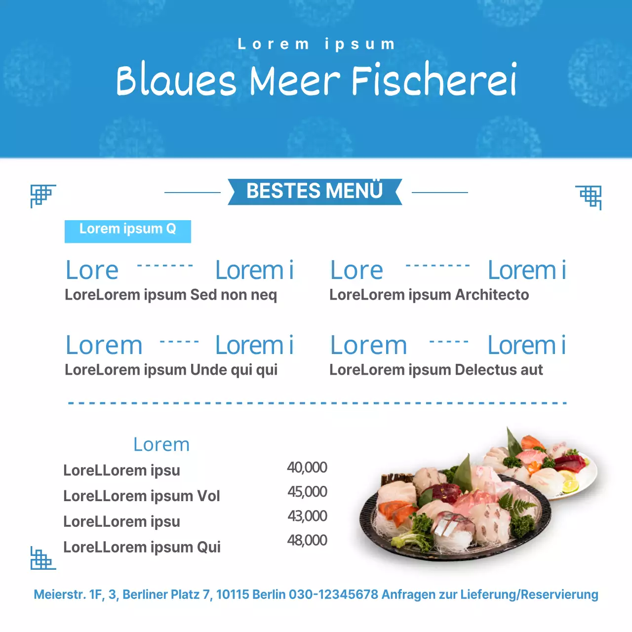 Blaues Meer Fischerei