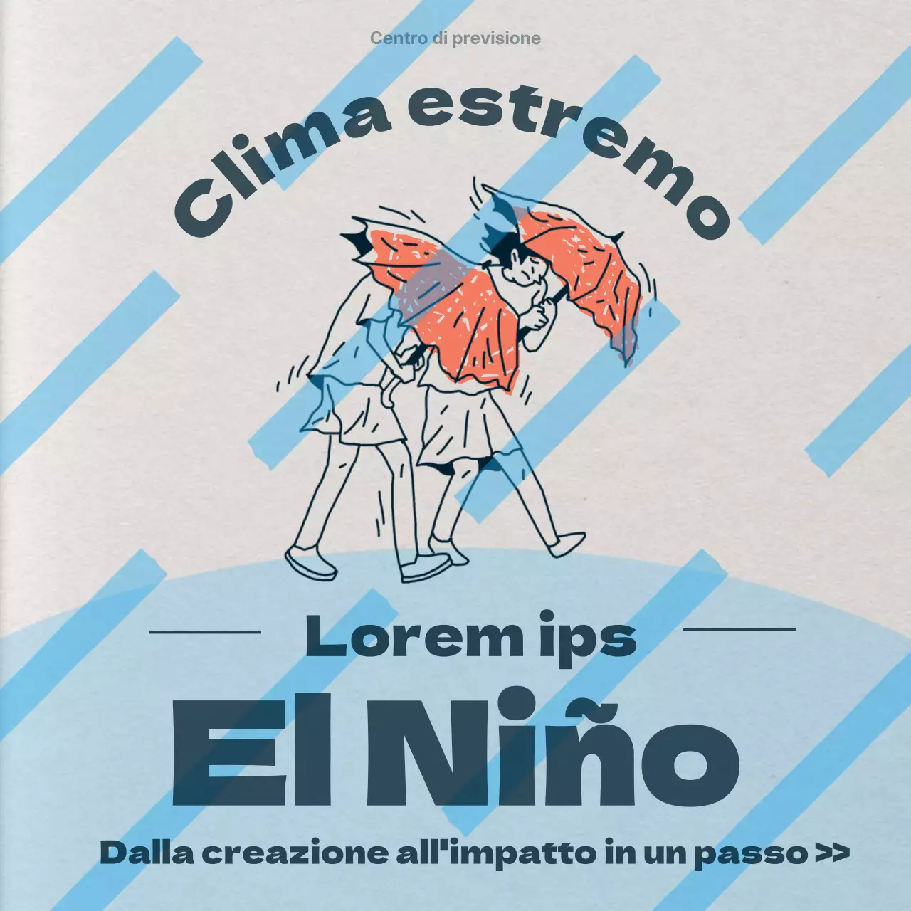 Osservazioni climatiche retrò in beige e azzurro