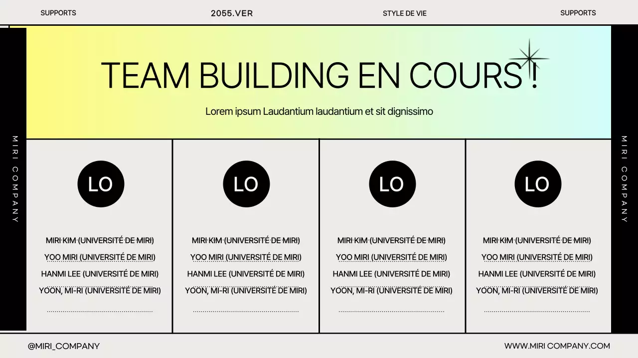 Présentation simple de Gradient pour le lancement de l'entreprise