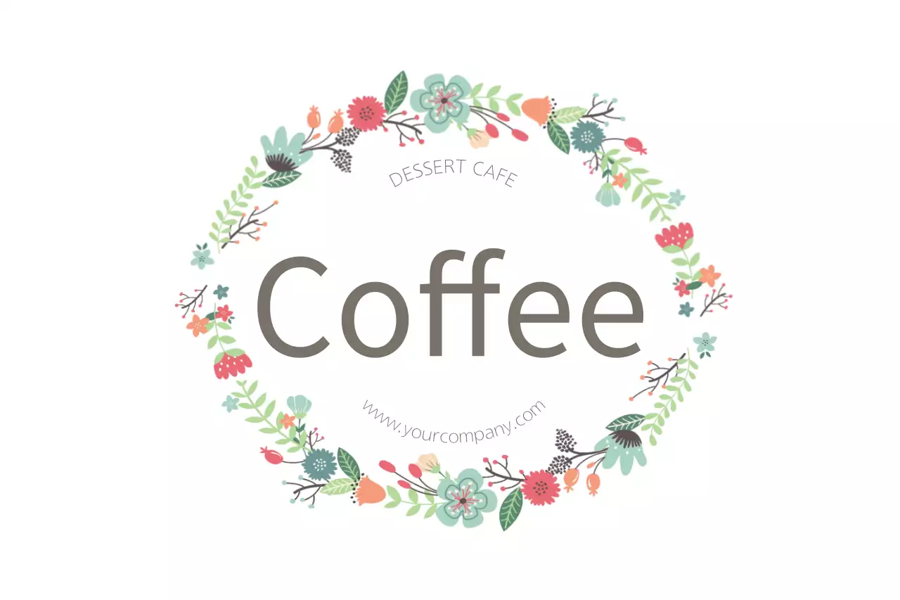 カラフル かわいい コーヒー ロゴ ファンシーバナー