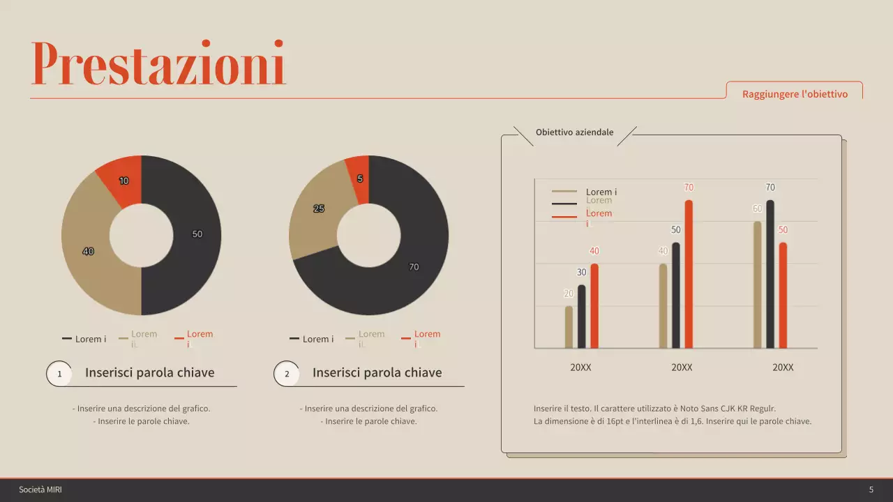Accenti di colore arancione con marrone e beige Semplice scheda di valutazione
