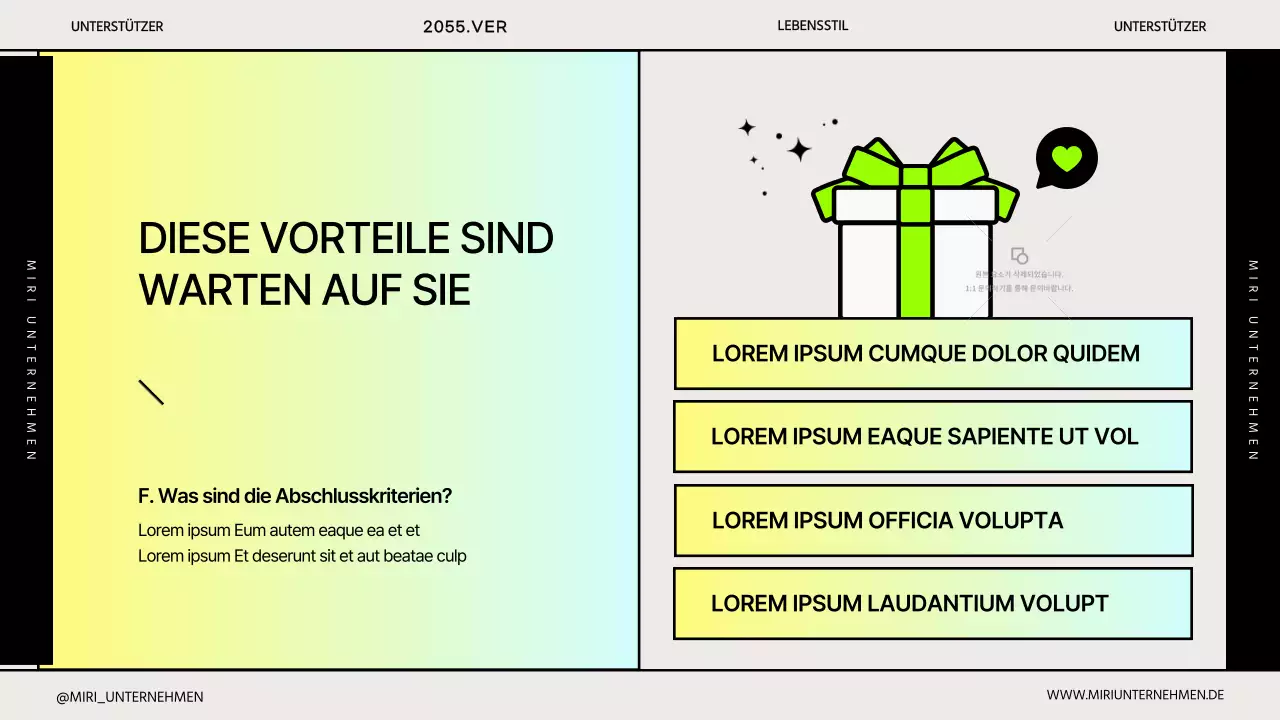 Gradient's einfache Präsentation für den Unternehmensstart