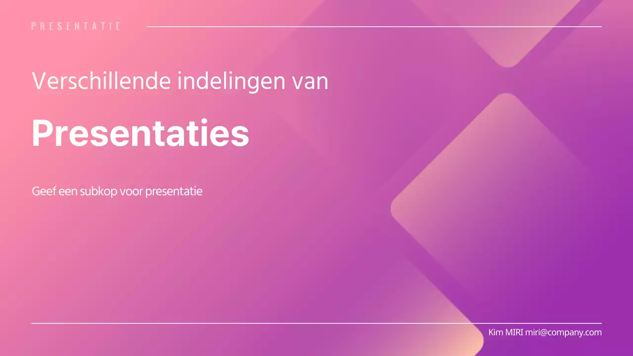 Presentatie van verschillende lay-outs met grafische concepten met roze kleurverloop