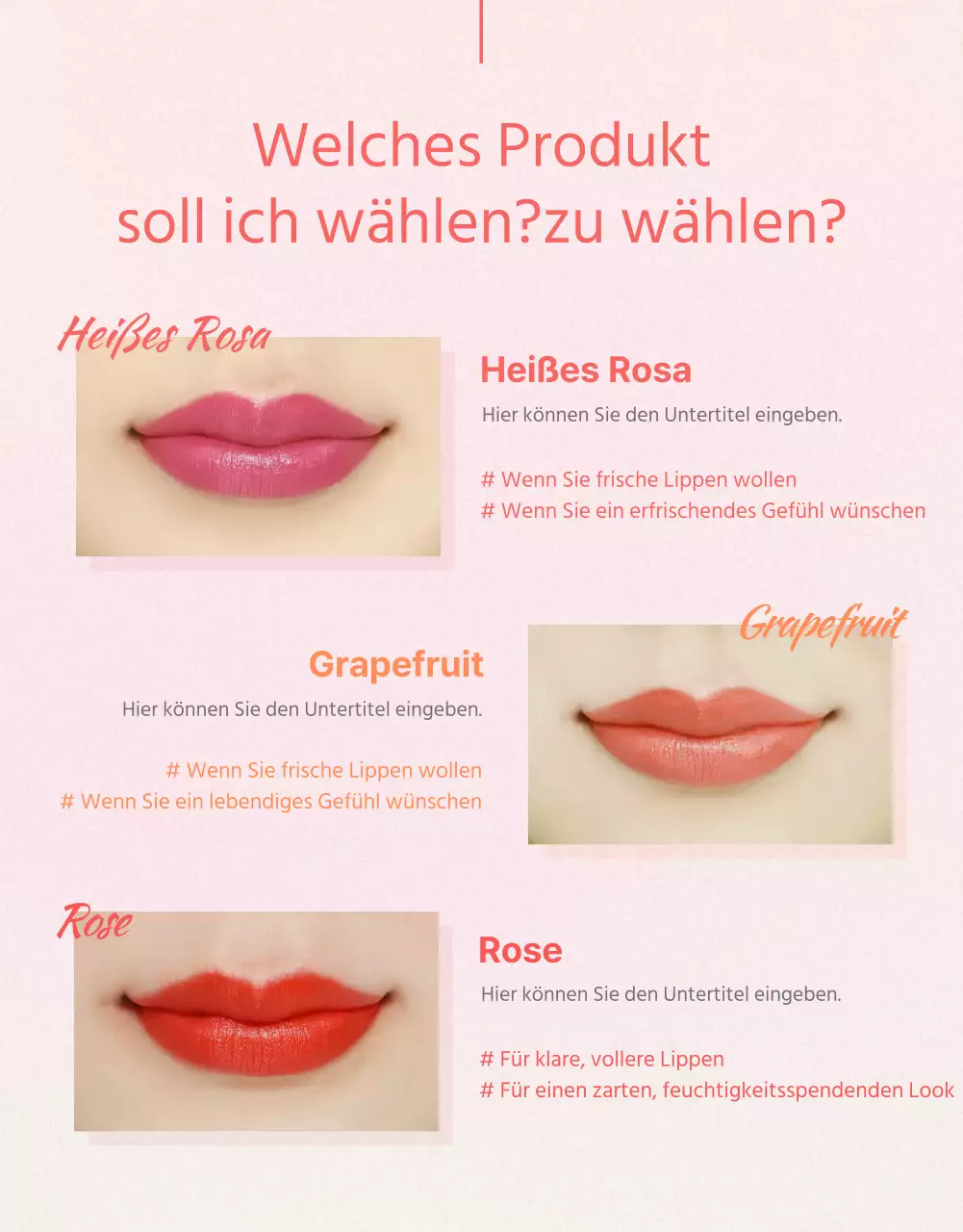 Ein frischer und leuchtender Lippenstift in Pink wird vorgestellt