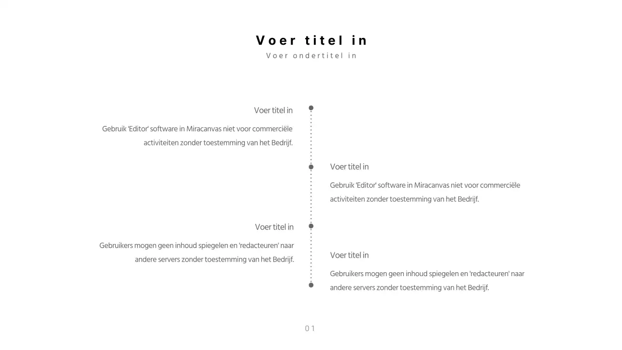 Eenvoudige concepttijdlijn in wit