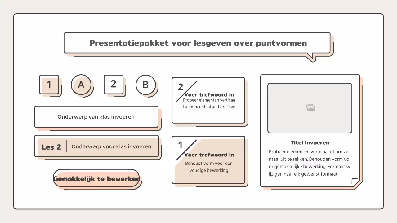 Educatief met puntvormen in roze en beige