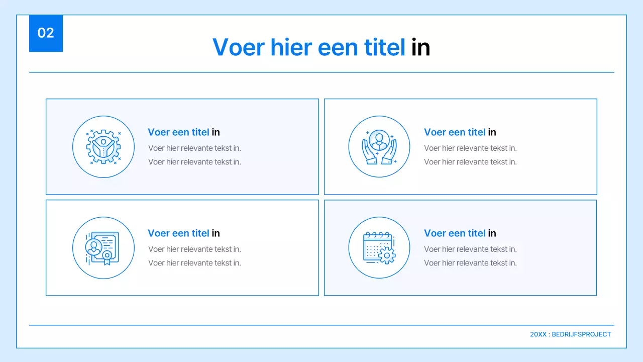 Een eenvoudig bedrijfsplan in wit en blauw