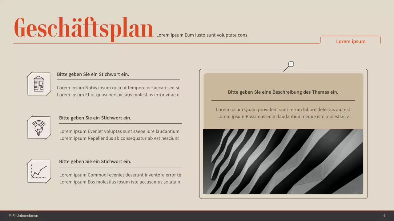 Orangefarbene Akzente mit braunen und beigen Farbtönen Einfache Scorecard