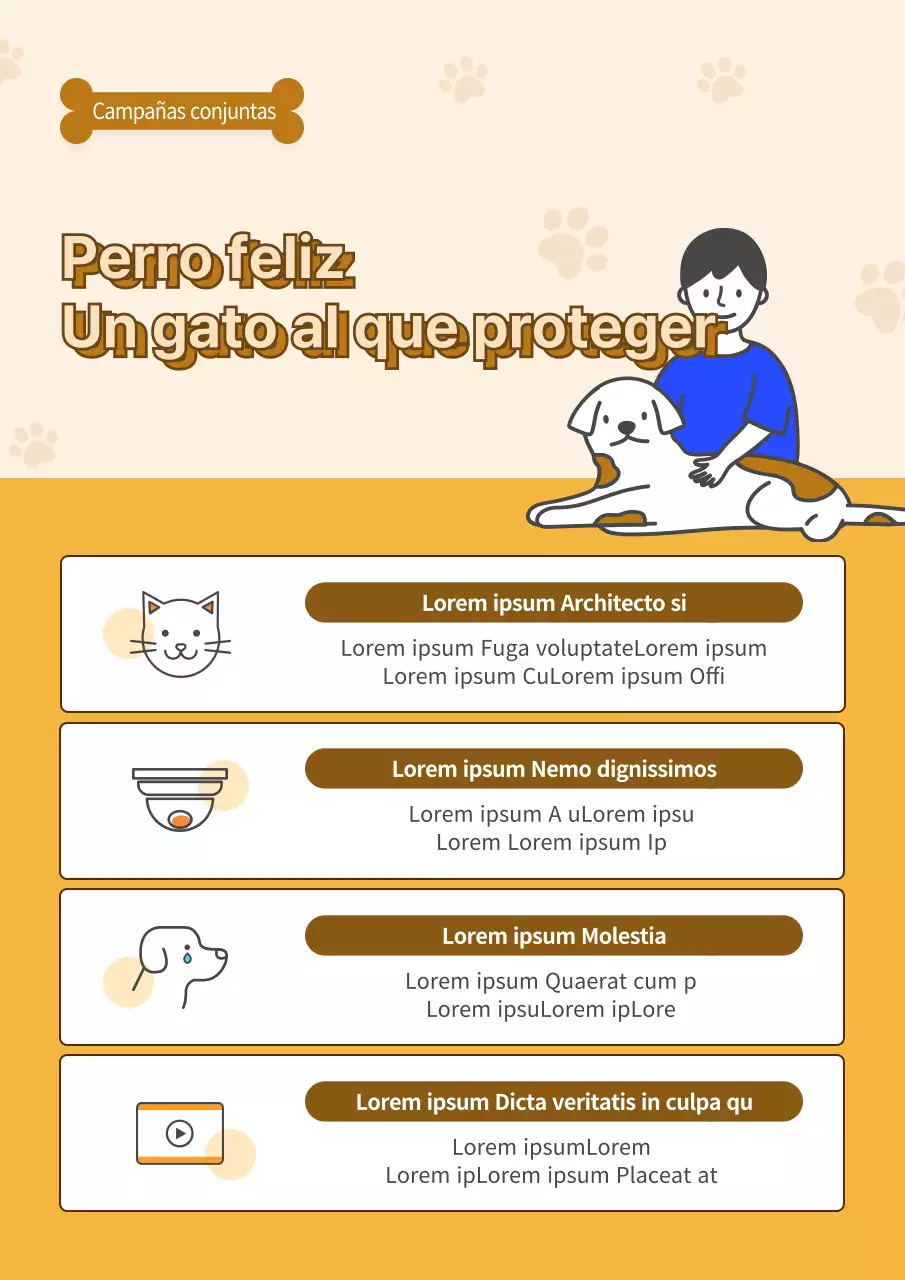 Ilustraciones en beige y marrón para la campaña contra la crueldad hacia los animales.