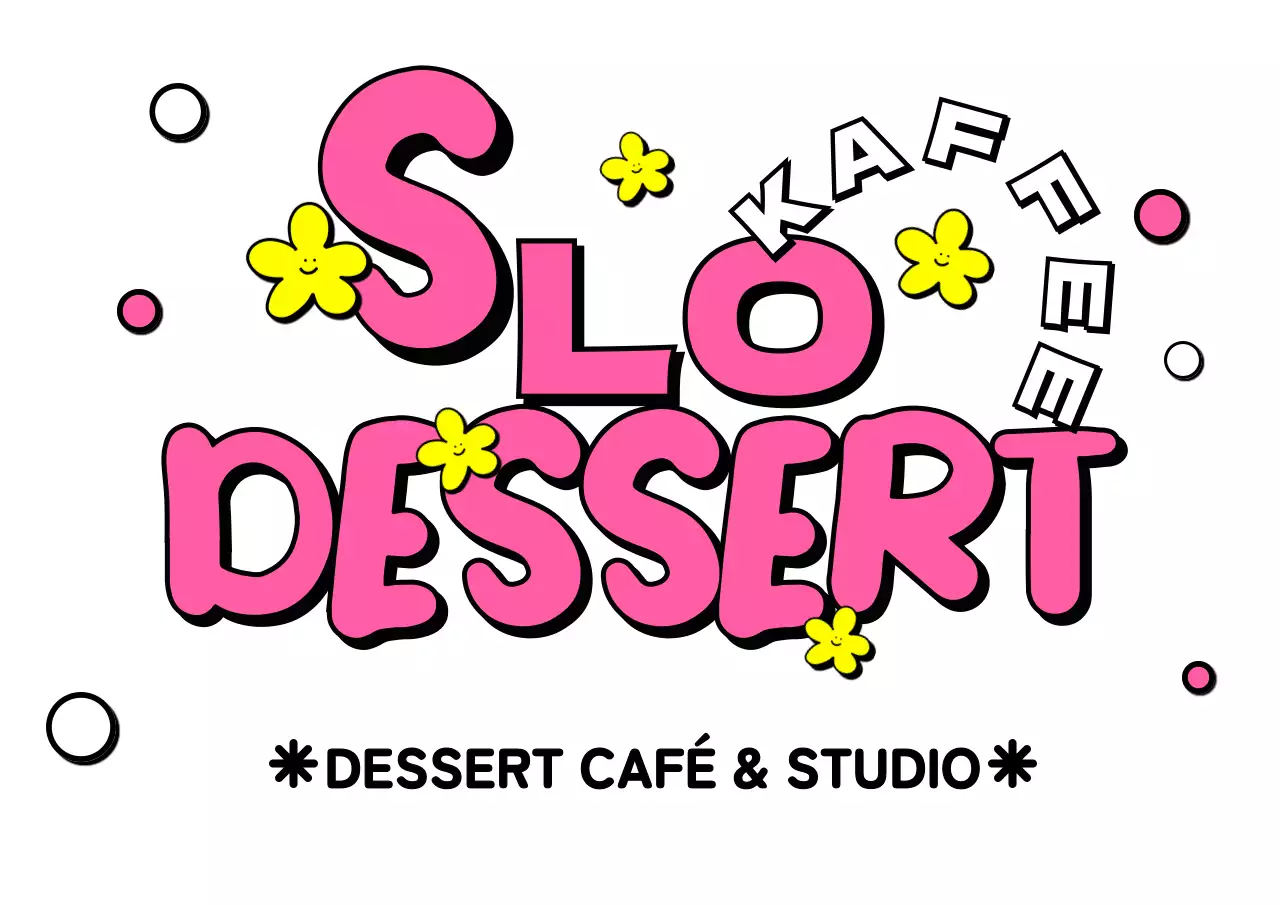 Nette Teenager-Konzept Dessert-Shop-Design in heißen rosa und gelb