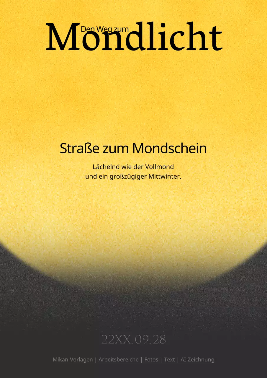 Luxuriöse Chuseok-Vollmond-Einladung in Gelb und Schwarz