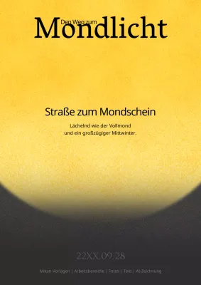 Luxuriöse Chuseok-Vollmond-Einladung in Gelb und Schwarz