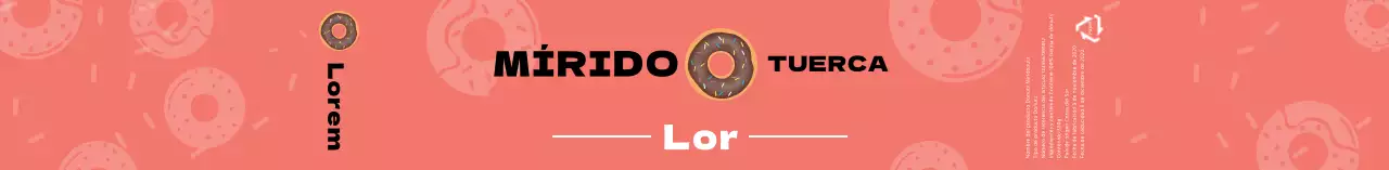 Rosa patrón de ilustración donut envases de alimentos