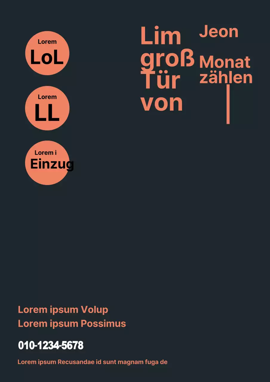 Eine saubere, textlastige Wohnungsanzeige mit einem sauberen Design