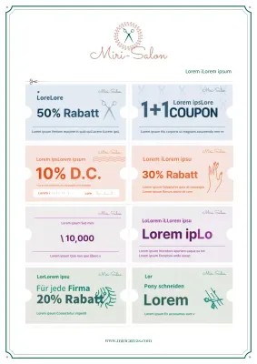 Ein Couponbuch für Schönheitsdienstleistungen in einem stilvollen grün-braunen Logoformat