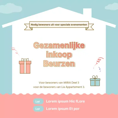 Sky blue appartement huurder co-aankoopbeurs evenement sociale media