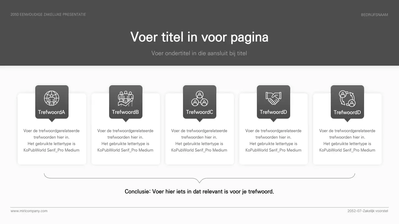 Eenvoudige zakelijke presentatie in zwart-wit