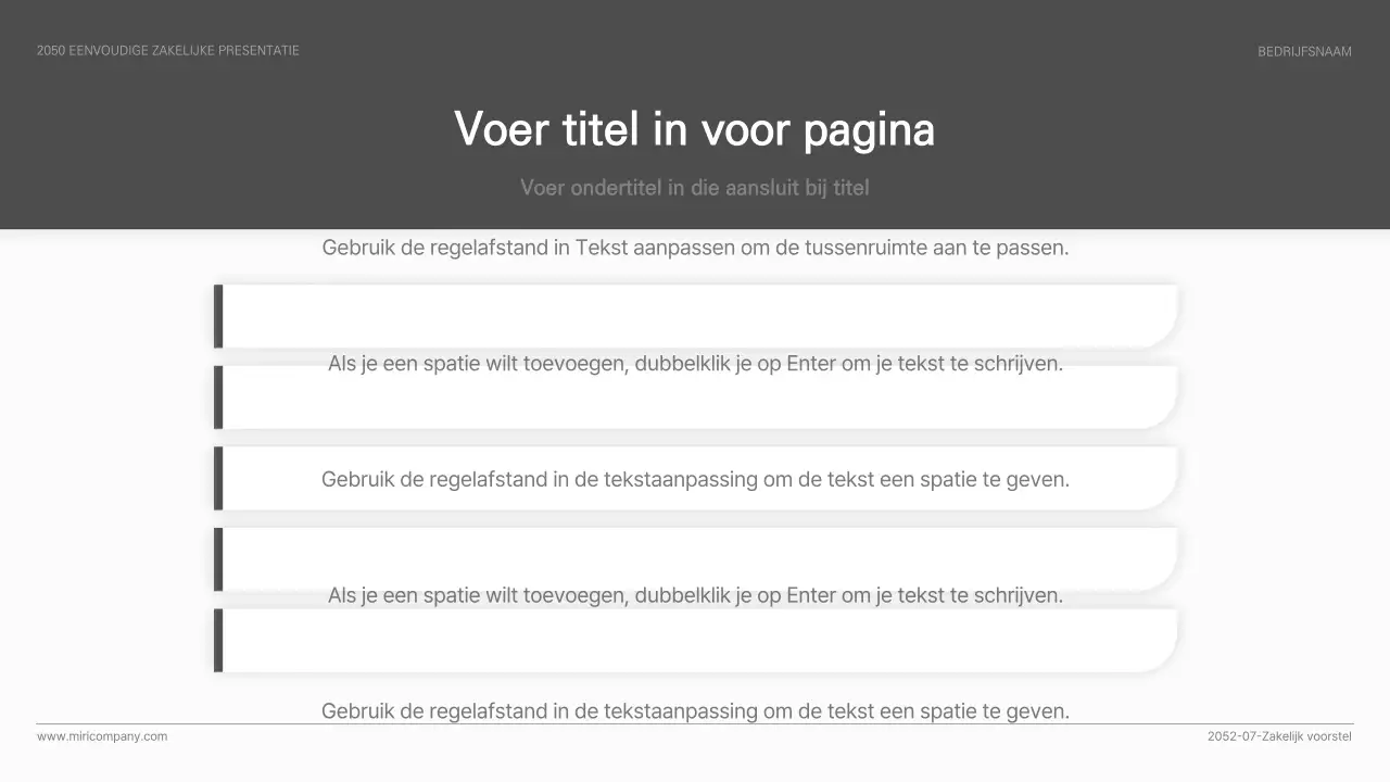 Eenvoudige zakelijke presentatie in zwart-wit