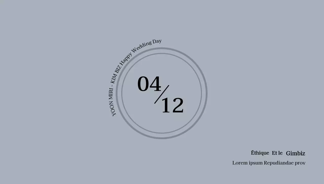 Enveloppe de carte postale d'invitation à un mariage au printemps avec texte et illustration circulaire