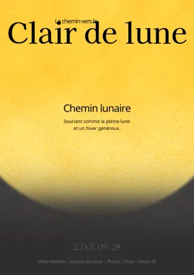 Luxueuse invitation à la pleine lune de Chuseok en jaune et noir