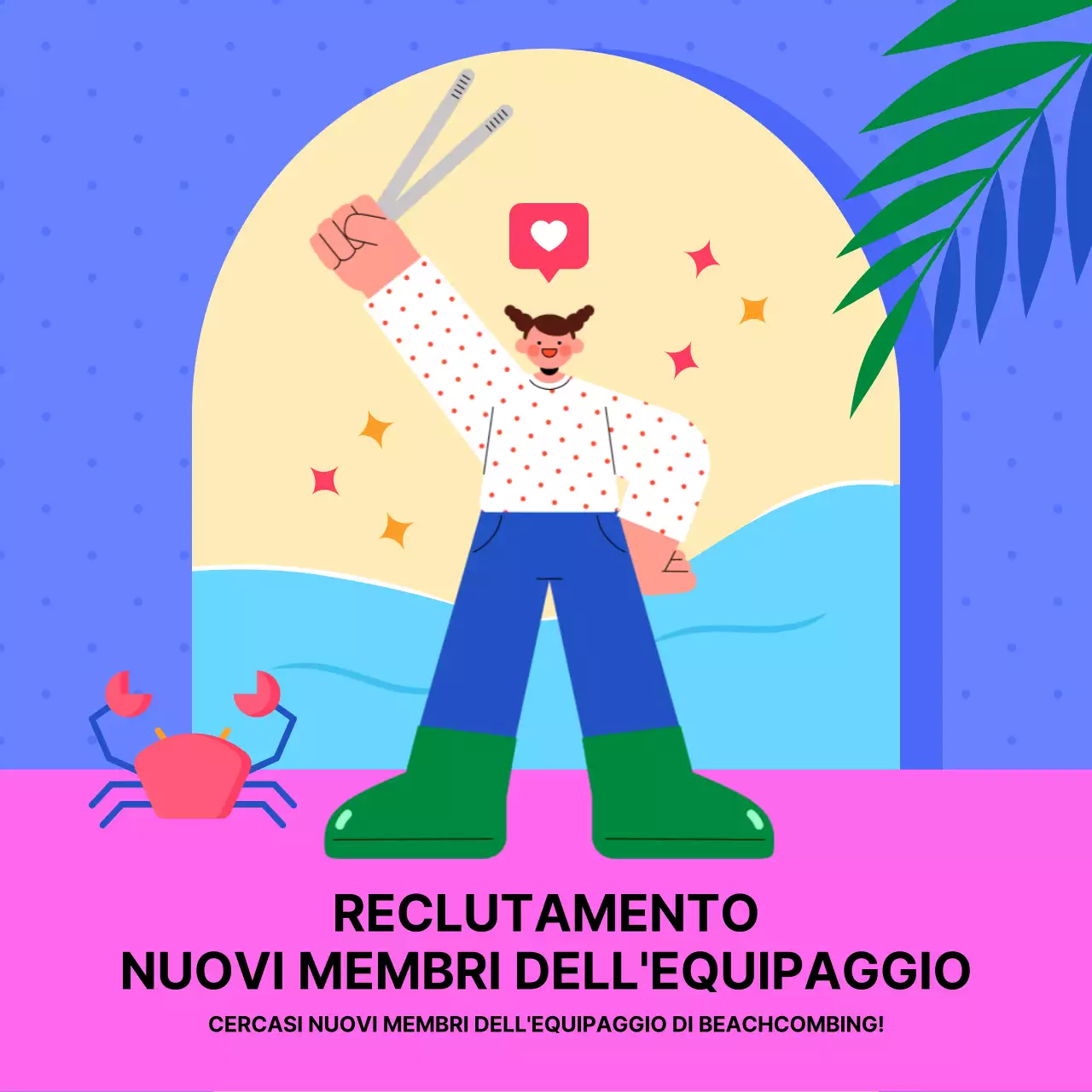 Reclutamento dell'equipaggio di Beachcombing Blu e Viola