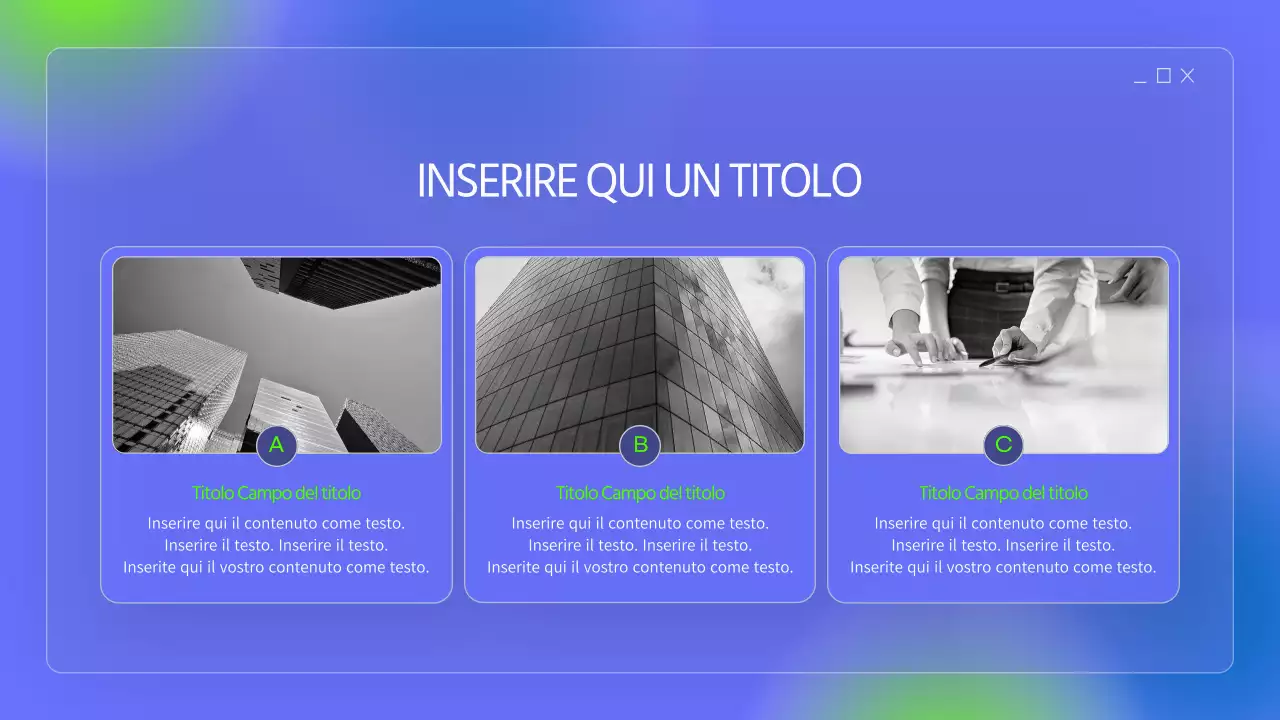 Cartelle semplici nei colori blu e fluorescenti