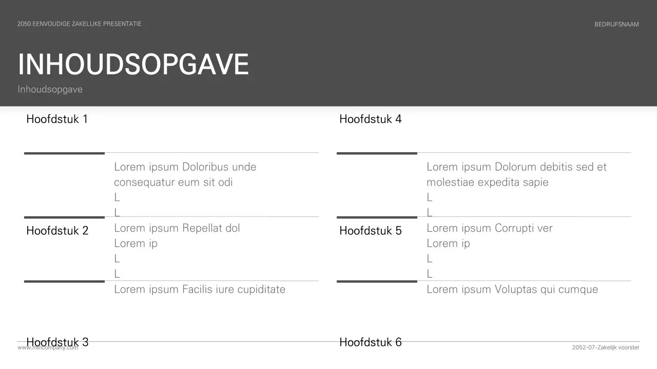 Eenvoudige zakelijke presentatie in zwart-wit