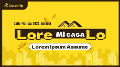 Tema de subasta de apartamentos con ilustraciones y tipografía sencillas y limpias que enfatizan el concepto.