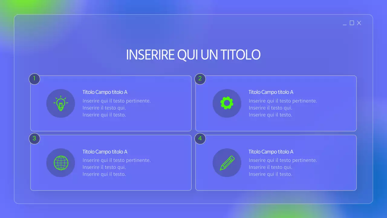 Cartelle semplici nei colori blu e fluorescenti