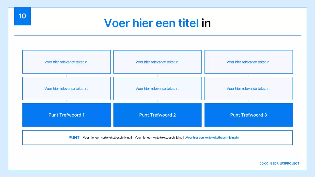 Een eenvoudig bedrijfsplan in wit en blauw