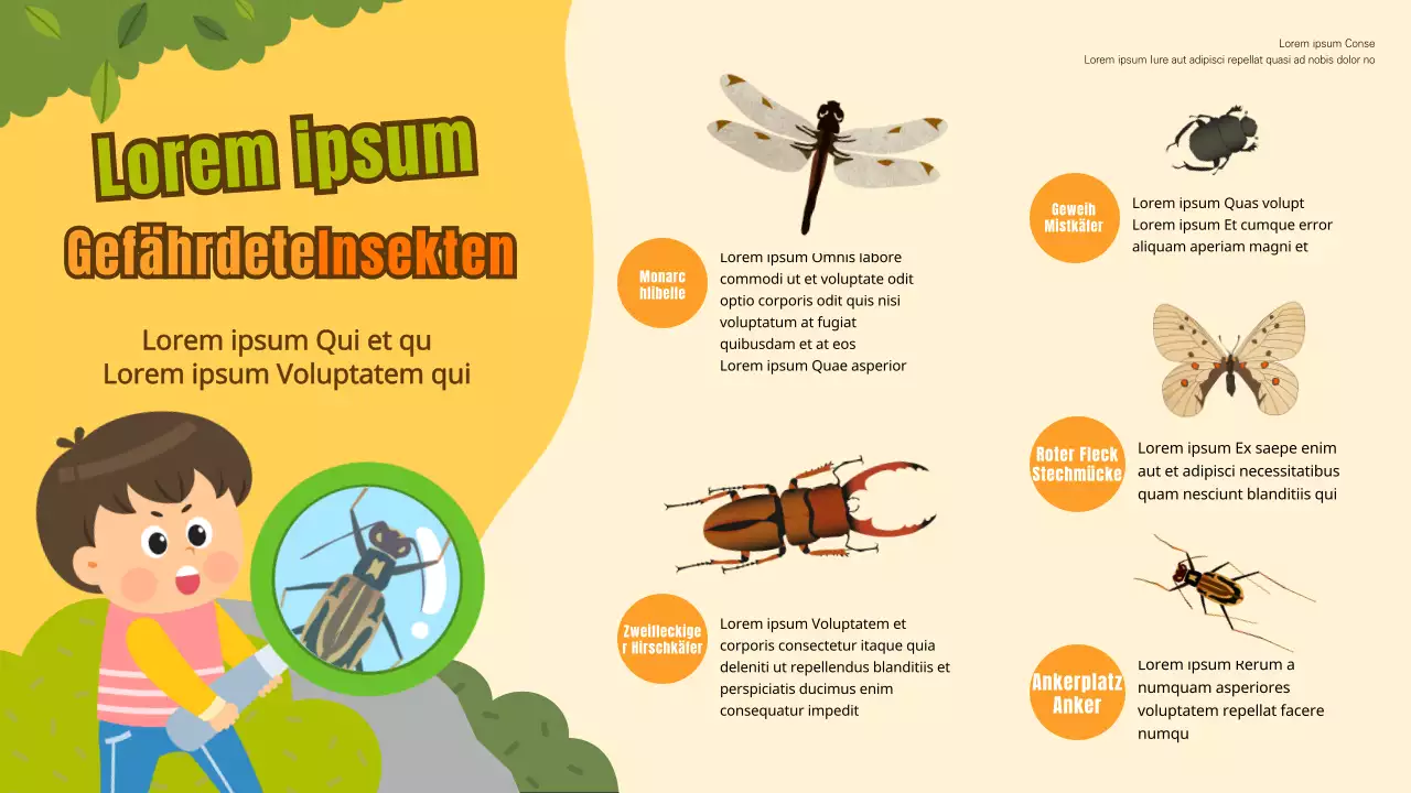 Infografik zu den gefährdeten Insekten von Yellow Yellow