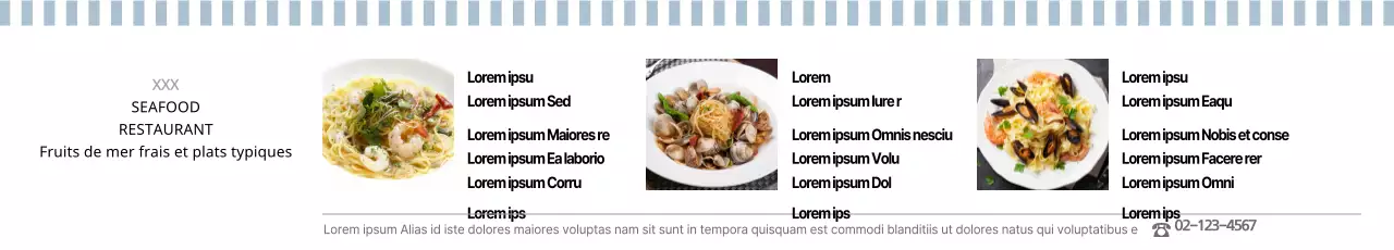 Menus des restaurants