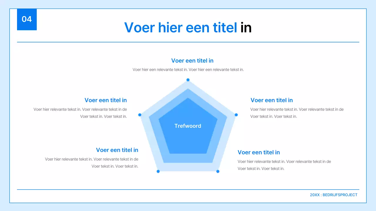 Een eenvoudig bedrijfsplan in wit en blauw