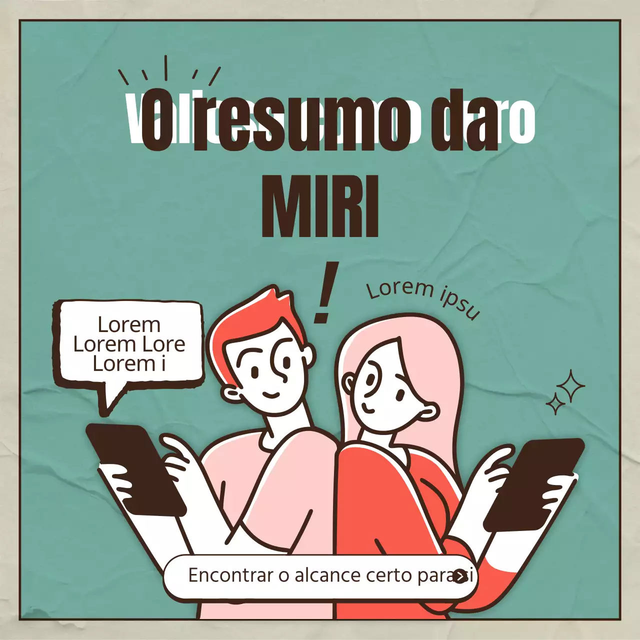 Conceito ilustrado a verde e vermelho para divulgação