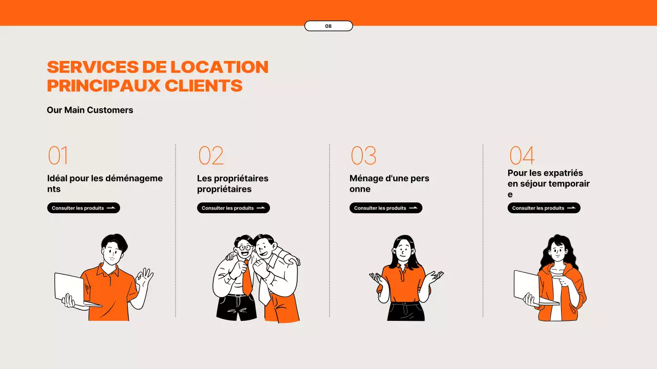 Proposition de service de location d'appareils électroménagers avec des éléments orange