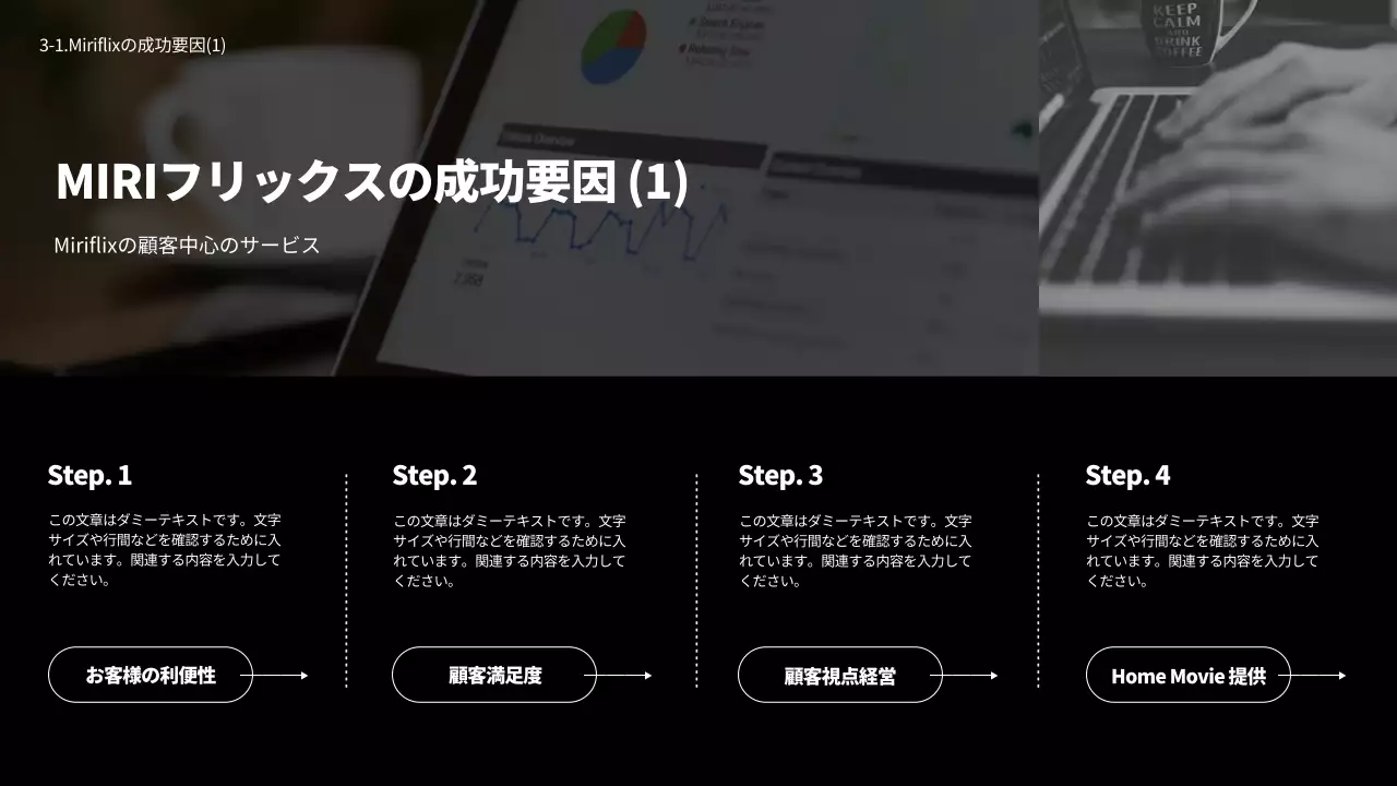 黒 モダン ストリーミング プレゼンテーション