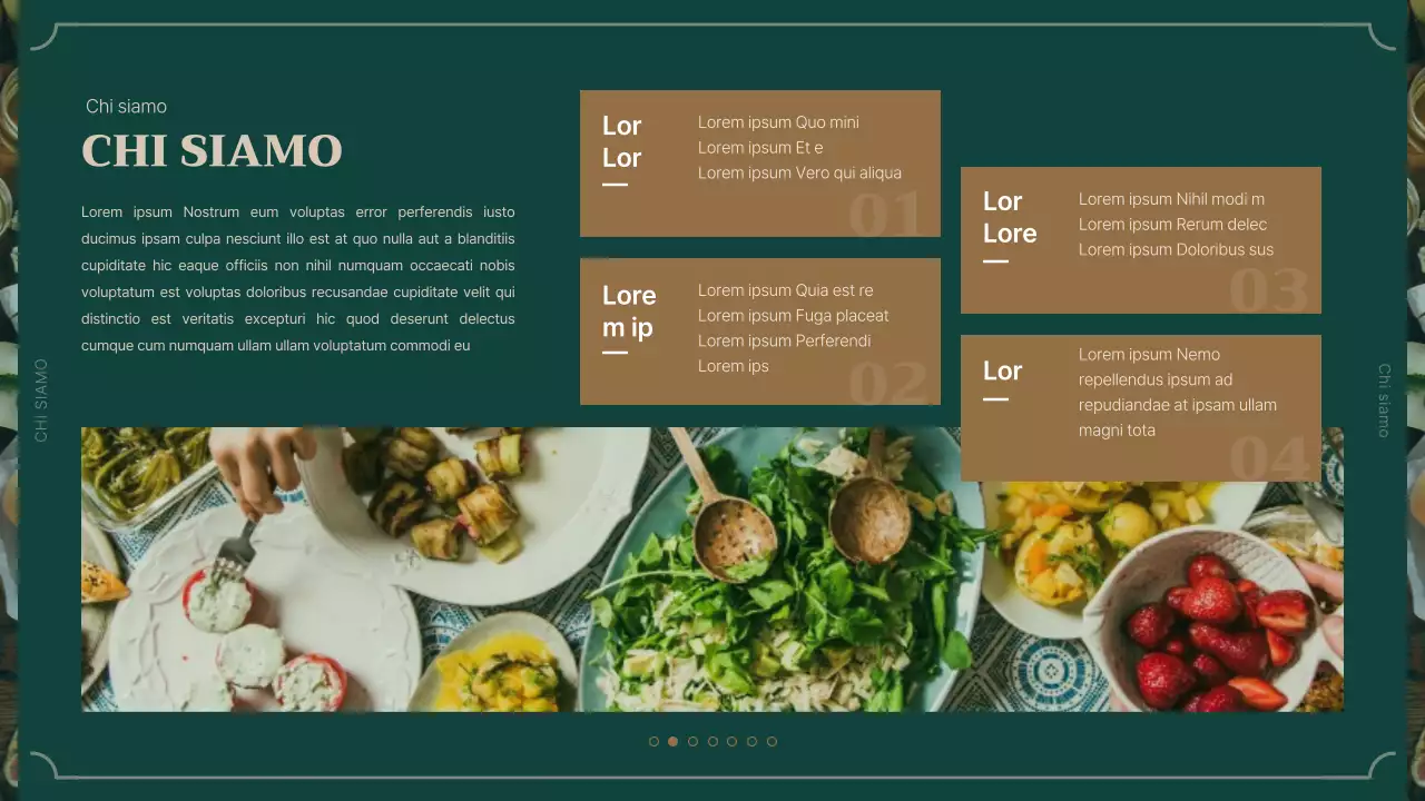 Presentazione del servizio di catering verde e marrone