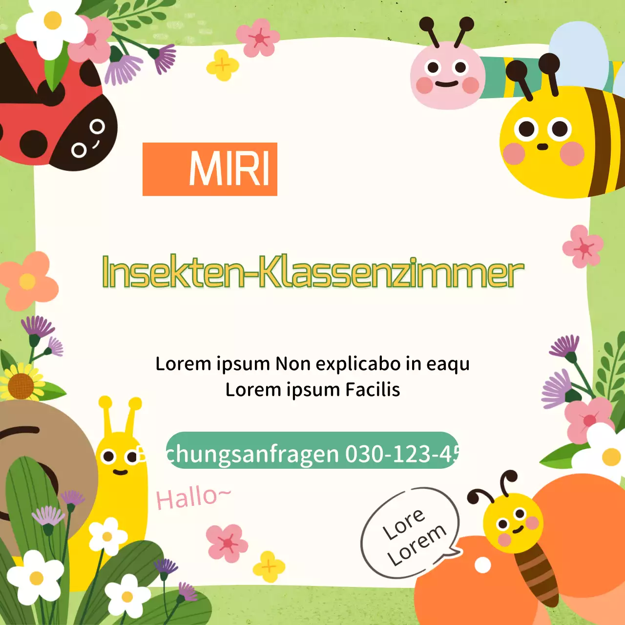 Niedliche Insekten in den sozialen Medien