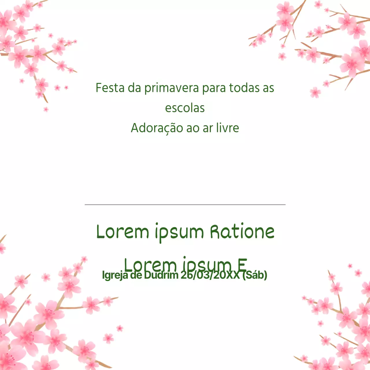 Adoração ao ar livre na primavera